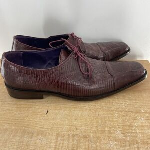 David X-David Eden Loafers Size 14 Genuine Caiman Crocodile & Lizard Maroon